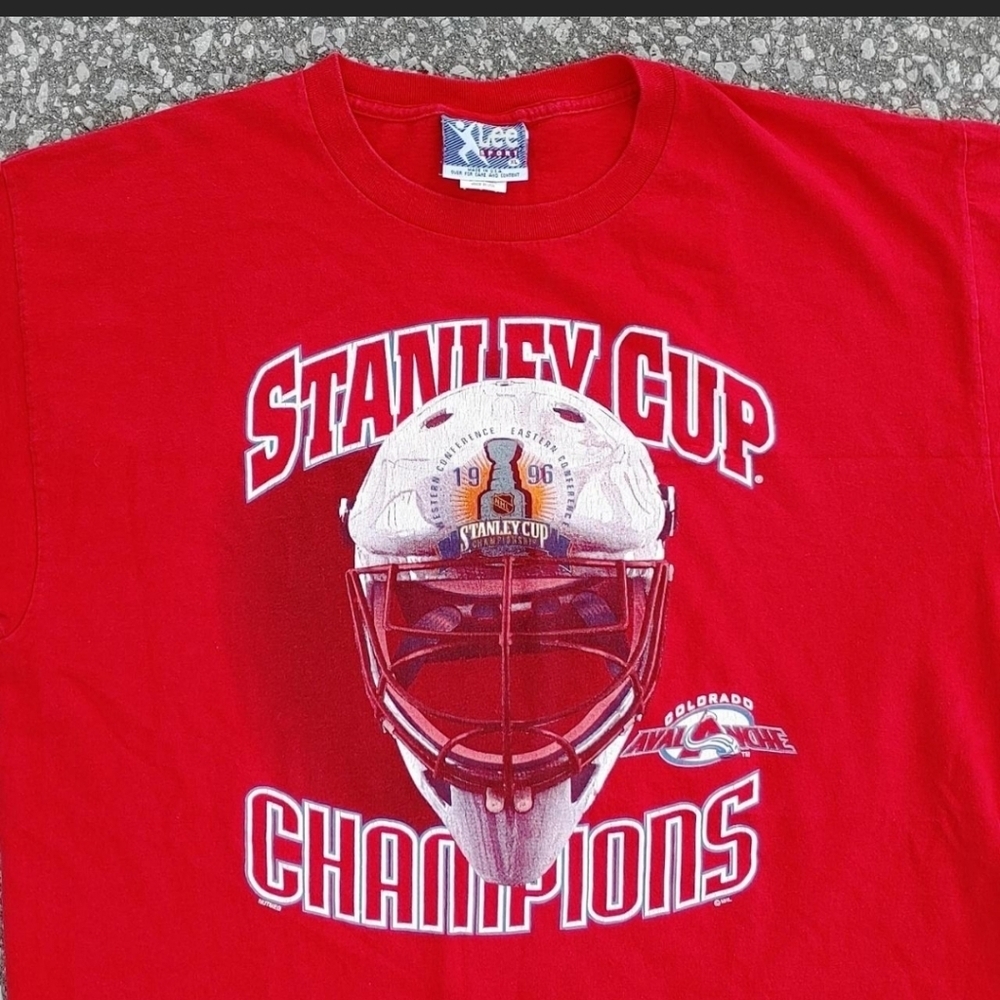 Vtg 1996 Colorado Avalanche Stanley Cup Champions Tee XL Nutmeg Mills